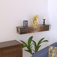 Onlineshoppee Wooden Fancy Hand Carved Wall Shelf with Jali Work - WoodenTwist