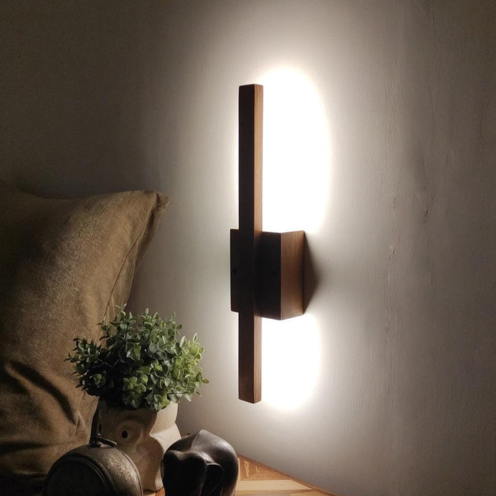 Lineo Brown Wooden LED Wall Light - WoodenTwist