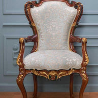 Wooden Twist Deluxe Teak Wood Armchair (Golden Leaf) - WoodenTwist