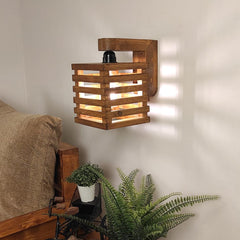 Lyon Brown Wooden Wall Light - WoodenTwist