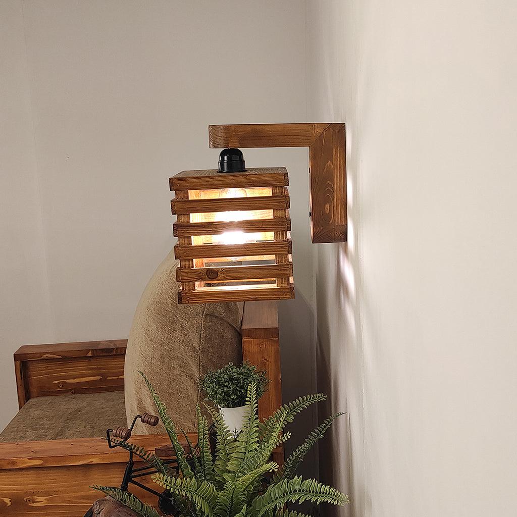 Lyon Brown Wooden Wall Light - WoodenTwist