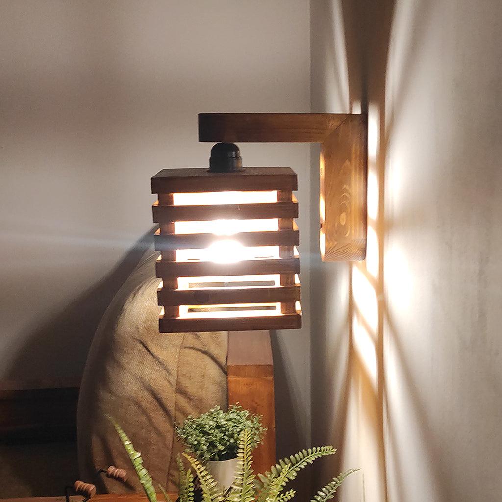 Lyon Brown Wooden Wall Light - WoodenTwist