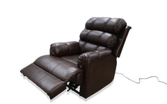 Leatherette 1 Seater Motorised Mechanism Recliner (Dark Brown) - WoodenTwist