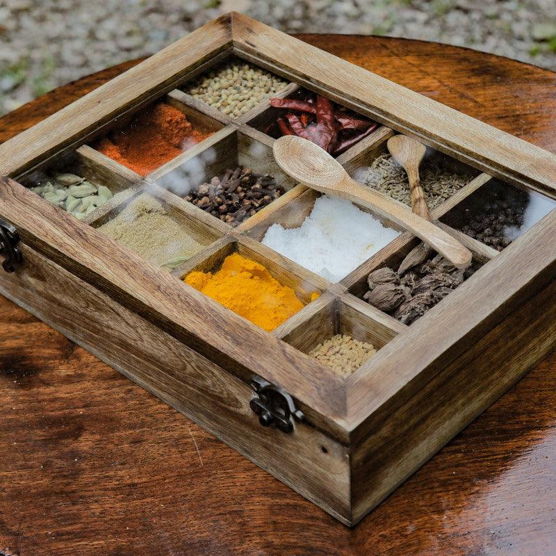 Handcrafted Wooden Spice Box - WoodenTwist