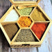 Handcrafted Wooden Hexagon Shaped Spice Box - WoodenTwist