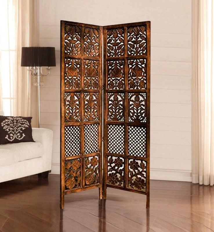 Solid Wood Room Divider (2 Panels) - WoodenTwist