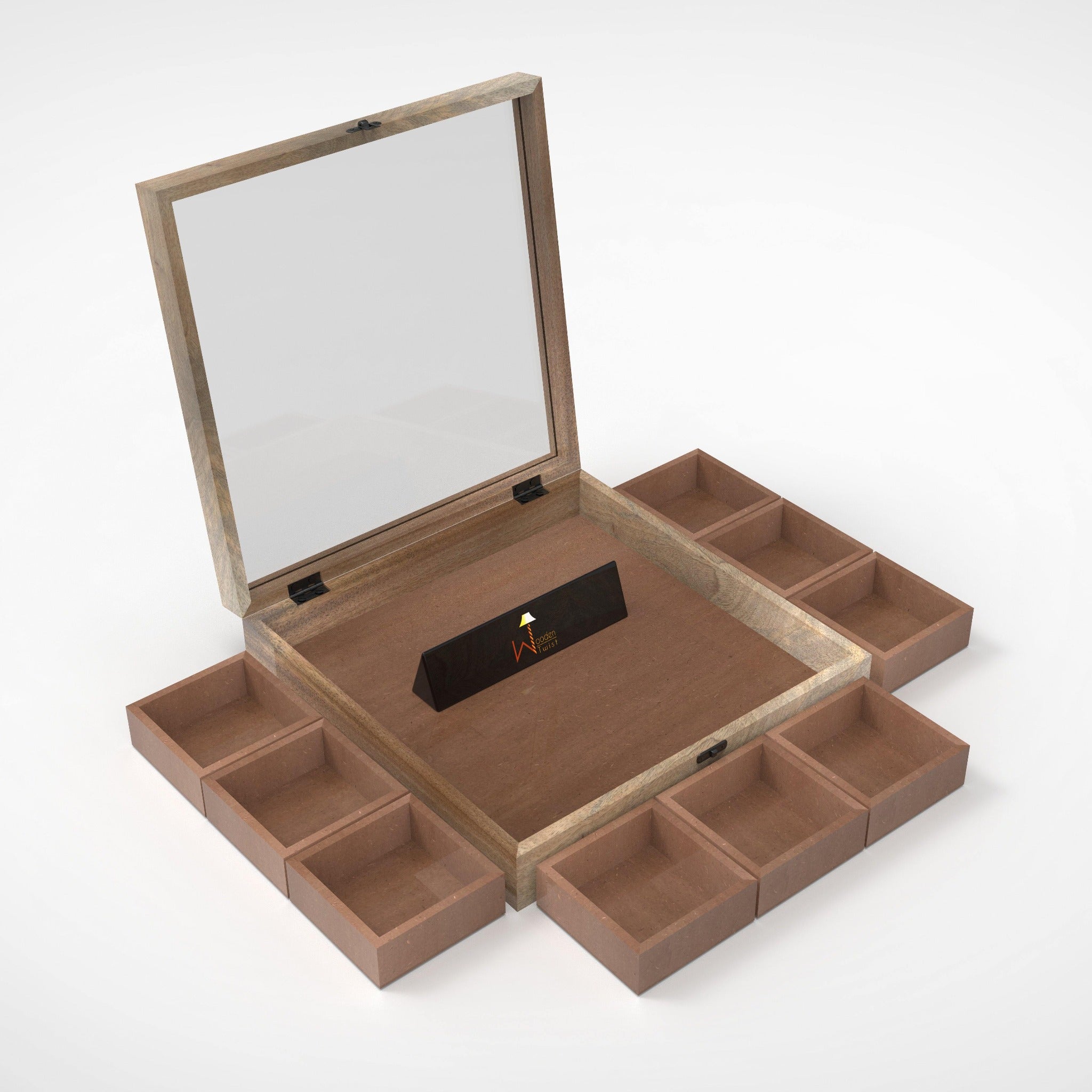 Wooden Watch Box With 9 Compartments - WoodenTwist