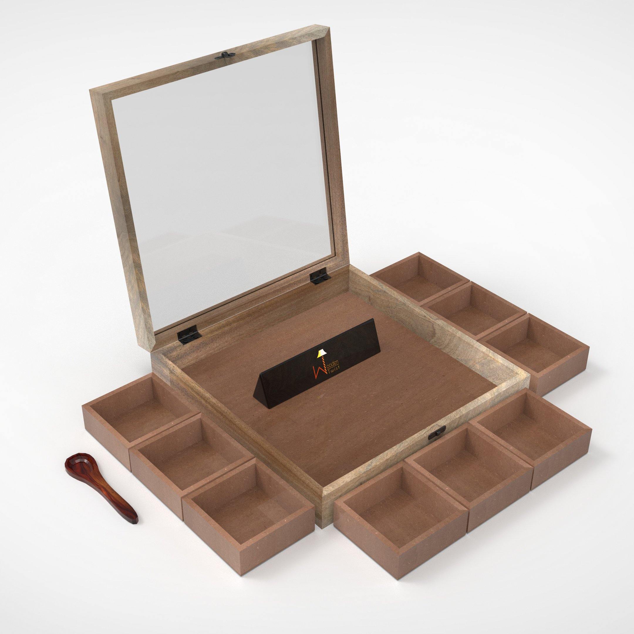 wooden spice box