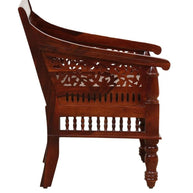Wooden Intricate Motif Designs Couches (1 Seater Sofa) - WoodenTwist