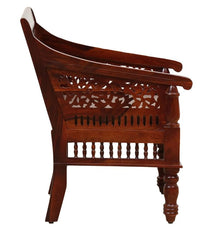 Wooden Intricate Motif Designs Couches (1 Seater Sofa) - WoodenTwist