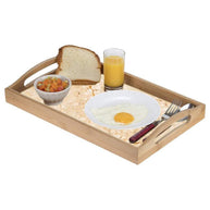 Natural Bamboo Wood Designer Large Serving Tray - lifestyle view