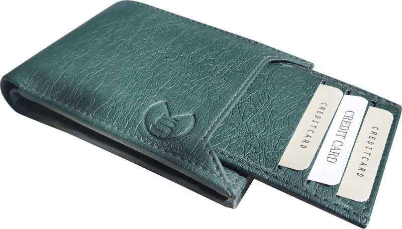 Men Casual Green Artificial Leather Wallet (6 Card Slots) - WoodenTwist
