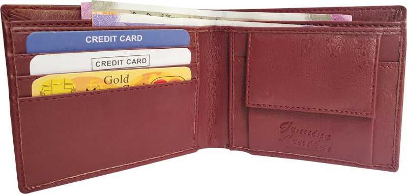Men Maroon Artificial Leather Wallet (3 Card Slots) - WoodenTwist