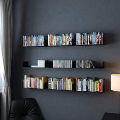 Wall Mount Metal Wall Shelf Storage Display Bookcase Book Shelf (Set of 2) - WoodenTwist