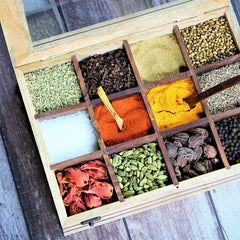 Handcrafted Mixed Wood Spice Box - WoodenTwist