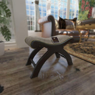 Snooze Acacia Wood Ottoman Stool - wooden frame detail