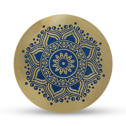 Coaster with Hand Etched Design and Hand Painted Enamel (Set of 2) - WoodenTwist