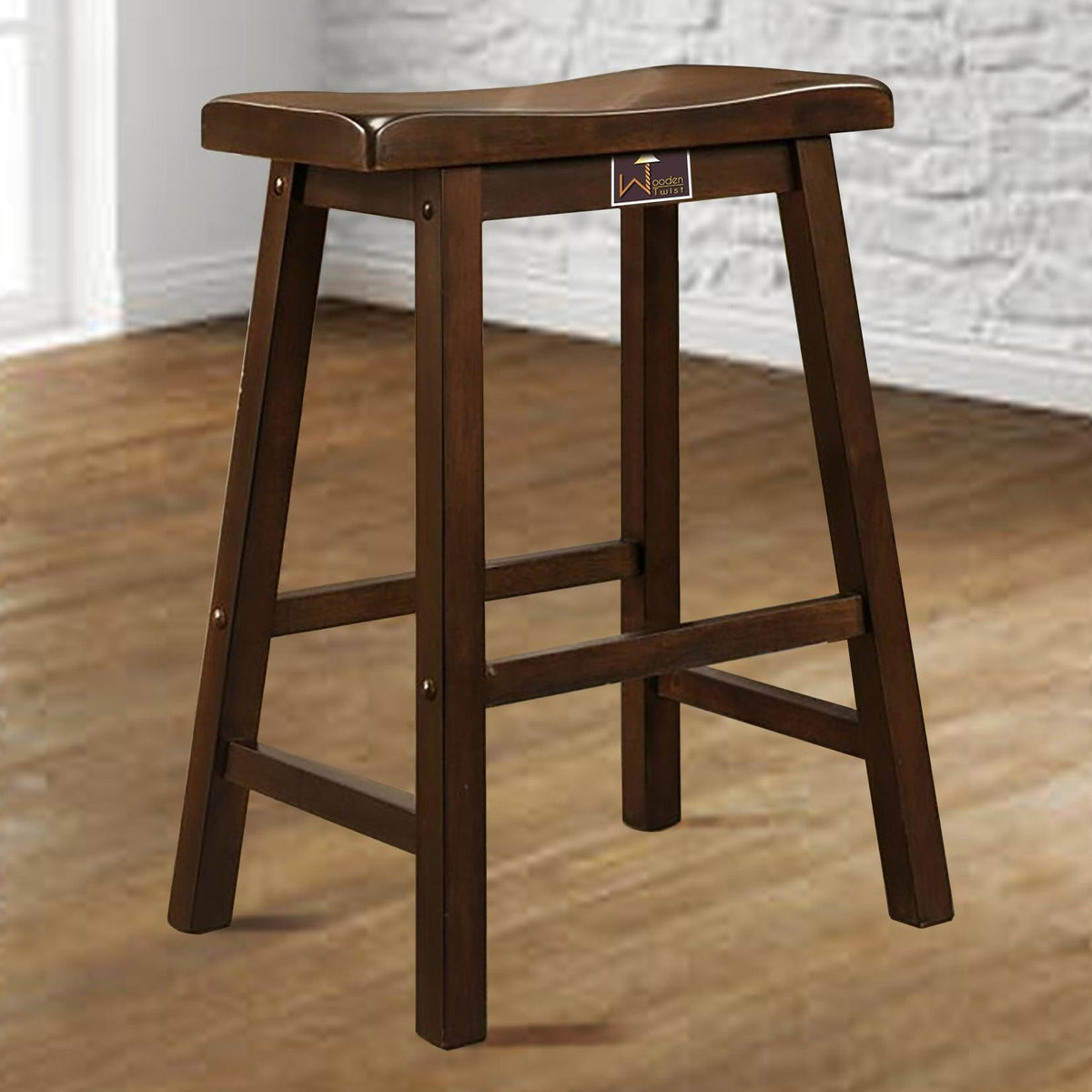 A Timeless Walnut-Finish Bar Stool