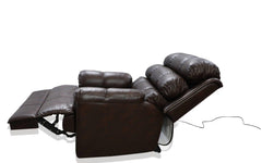 Leatherette 1 Seater Motorised Mechanism Recliner (Dark Brown) - WoodenTwist