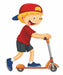 Boy Riding Scooter Wall Sticker - WoodenTwist