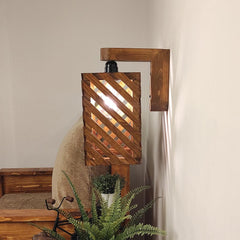 Oblique Brown Wooden Wall Light - WoodenTwist