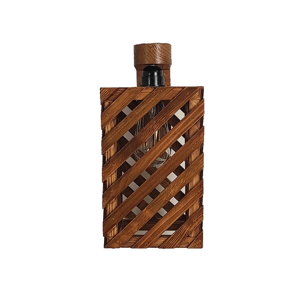 Oblique Brown Wooden Wall Light - WoodenTwist