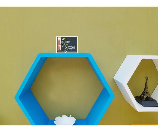 Hexagonal Shape Wooden Floating Wall Shelves Set of 3 - WoodenTwist