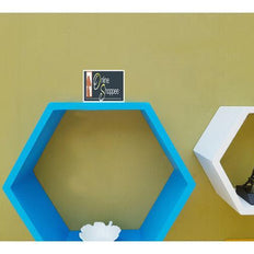 Hexagonal Shape Wooden Floating Wall Shelves Set of 3 - WoodenTwist