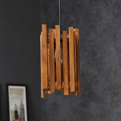 Palisade Brown Wooden Single Hanging Lamp - WoodenTwist