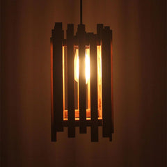 Palisade Brown Wooden Single Hanging Lamp - WoodenTwist