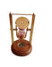 Brass Antique Sand Timer with Compass On Wooden Base Hour Glass Clock - WoodenTwist