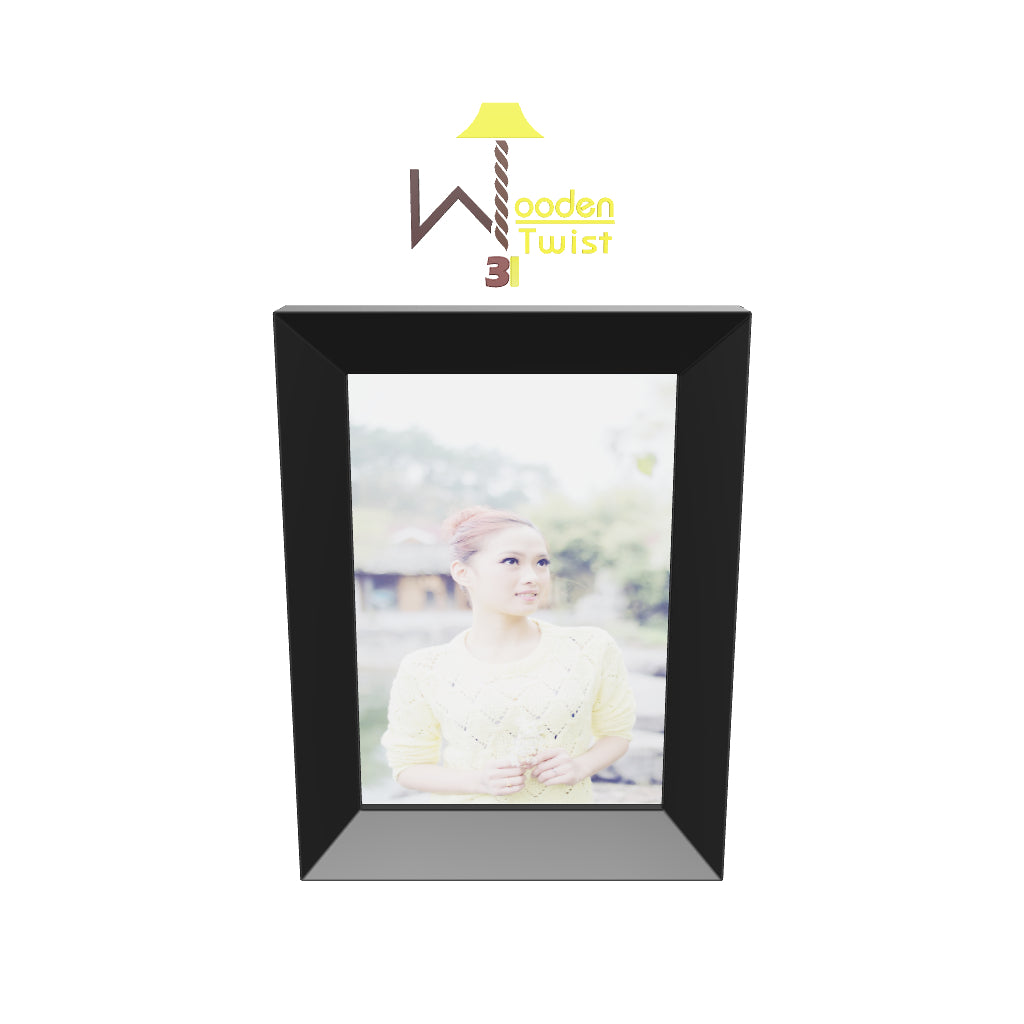 Twist Wooden Photo Frame In Black Finish 7x5 - 7x9 Photo Size
