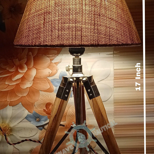 Wooden Tripod Table Lamp with Jute Shade - WoodenTwist
