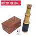 Metal Nautical Brass Telescope with Wooden Box, Toys for Children - WoodenTwist