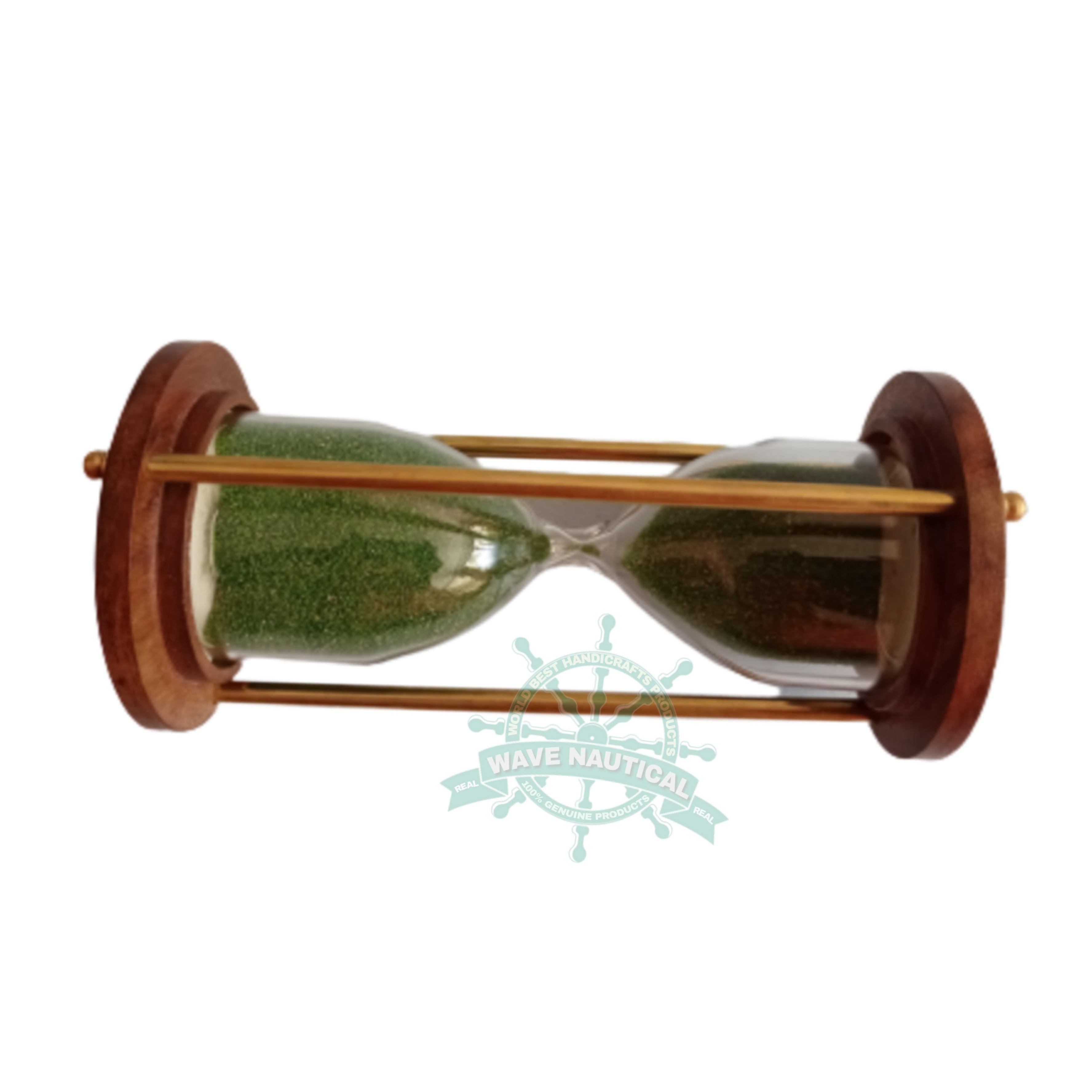 5 Minutes Brass and Wood Sand Timer Hourglass Sand - WoodenTwist