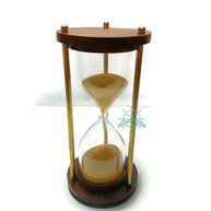 5 Minutes Brass And Wood Sand Timer Hourglass - WoodenTwist