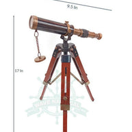 Decorative Maritime Brass Telescope with Adjustable Tripod Stand - WoodenTwist
