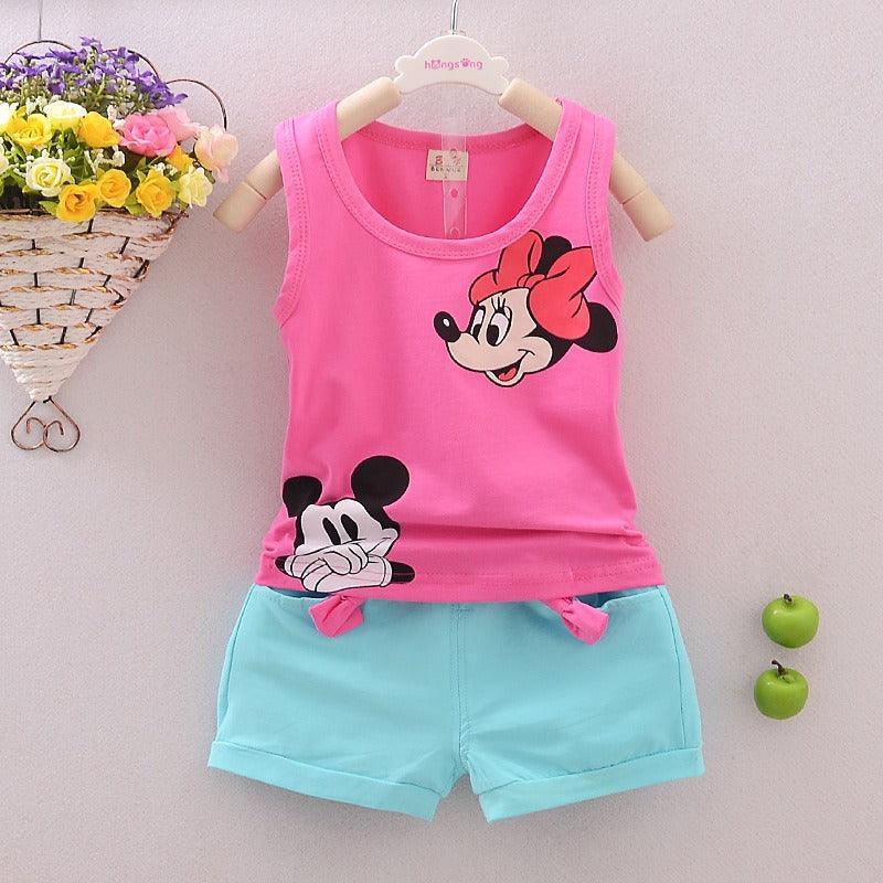Raafi Tee & Shorts Set - Pink & Blue