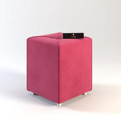 Stool for Living Room Soft Fabric Comfortable Cushion Ottoman Stool (Pink) - WoodenTwist