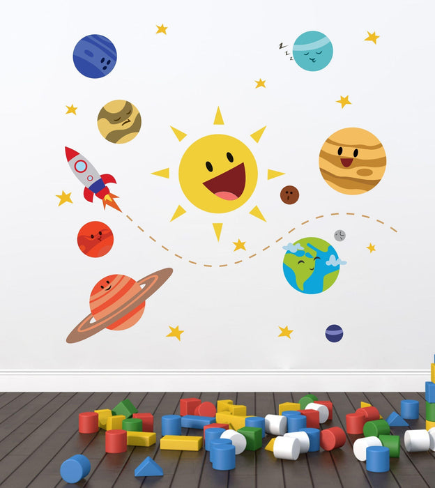 Solar System Wall Sticker for Living Room - WoodenTwist