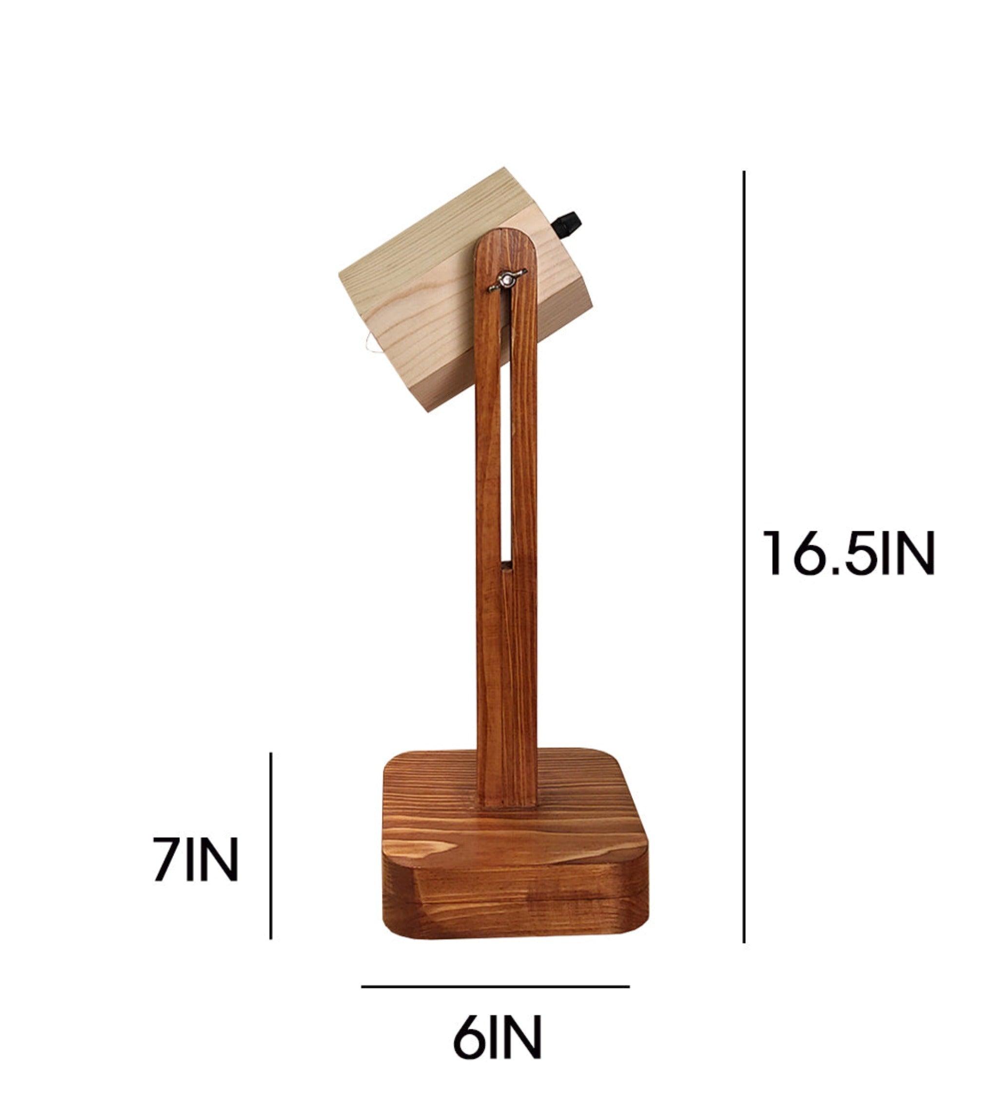 Hexspot Brown Wooden Table Lamp with Beige Wooden Lampshade - WoodenTwist