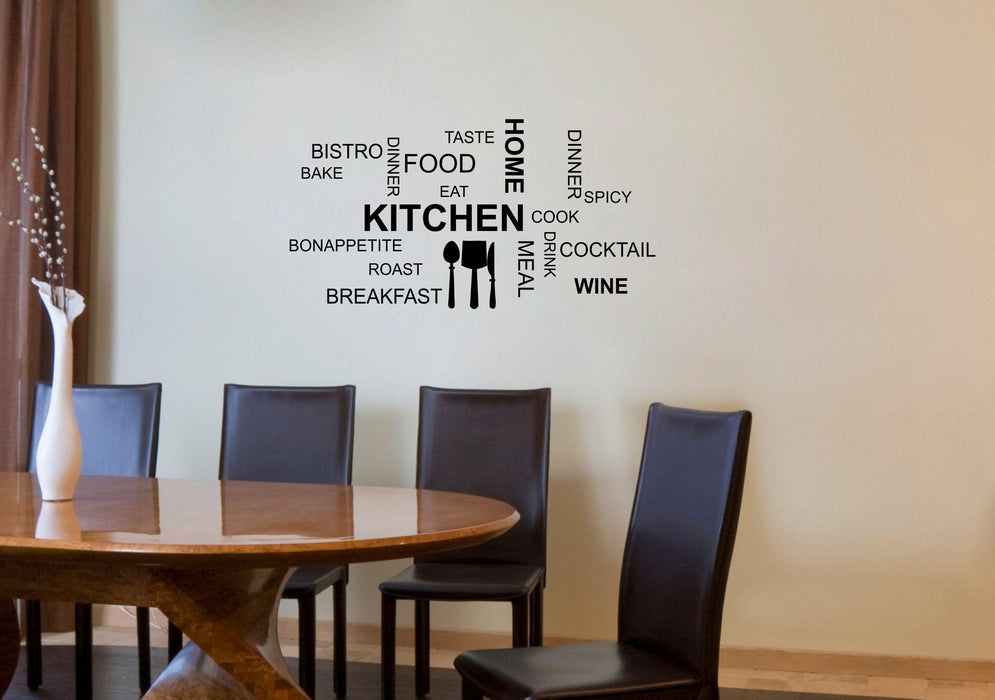 Kitchen Quotes Collage Wall Sticker for Kitchen - WoodenTwist