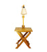 Regis Wooden Floor Lamp with Brown Base and Jute Fabric Lampshade - WoodenTwist