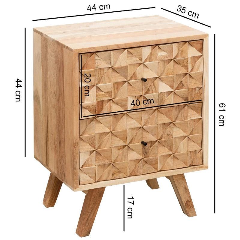 Modern Bedside Table for Living Room In Natural Finish - WoodenTwist