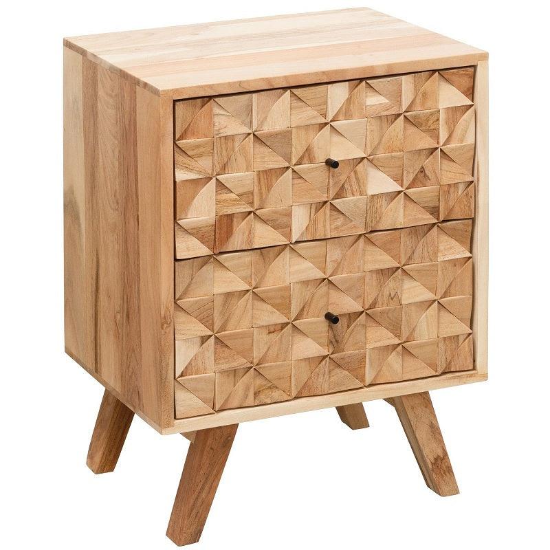 Modern Bedside Table for Living Room In Natural Finish - WoodenTwist