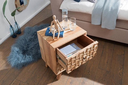 Modern Bedside Table for Living Room In Natural Finish - WoodenTwist