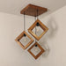 Rhombus Brown Cluster Hanging Lamp - WoodenTwist