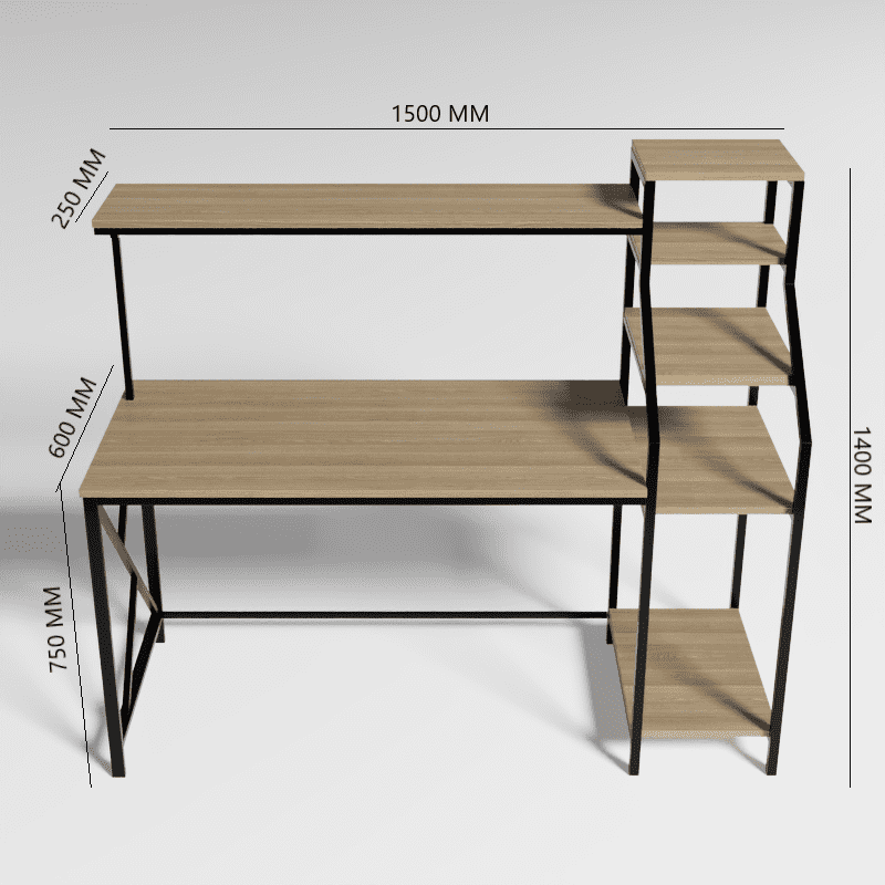 Rio Workstation in Beige finish - WoodenTwist