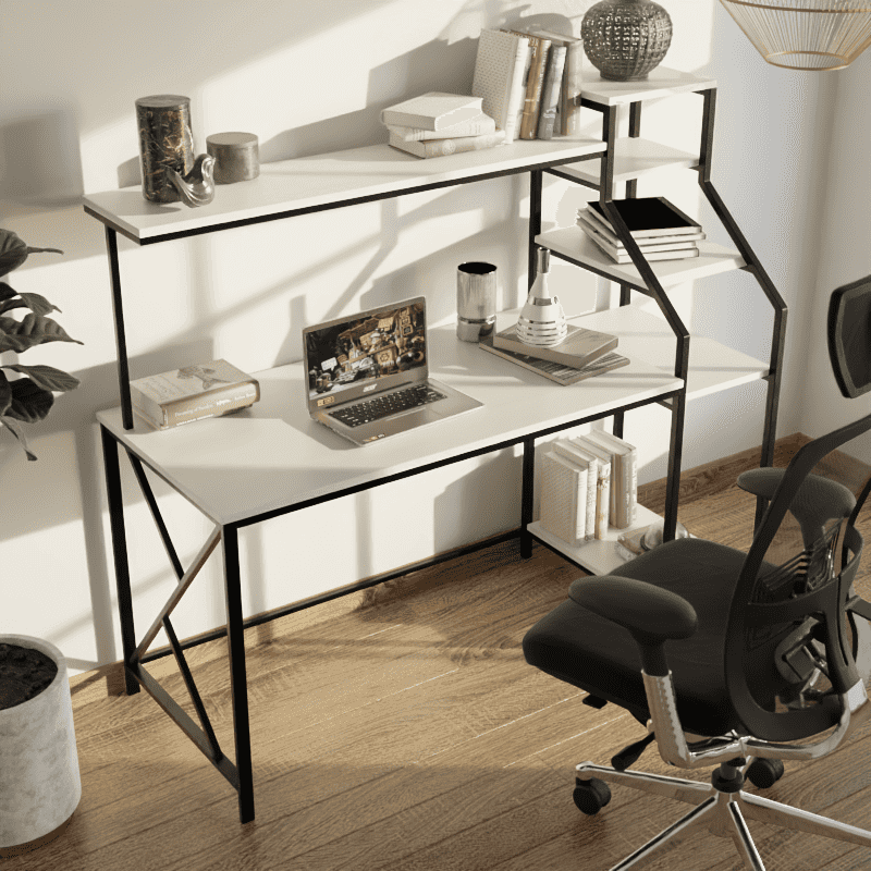 Rio Workstation in Beige finish - WoodenTwist