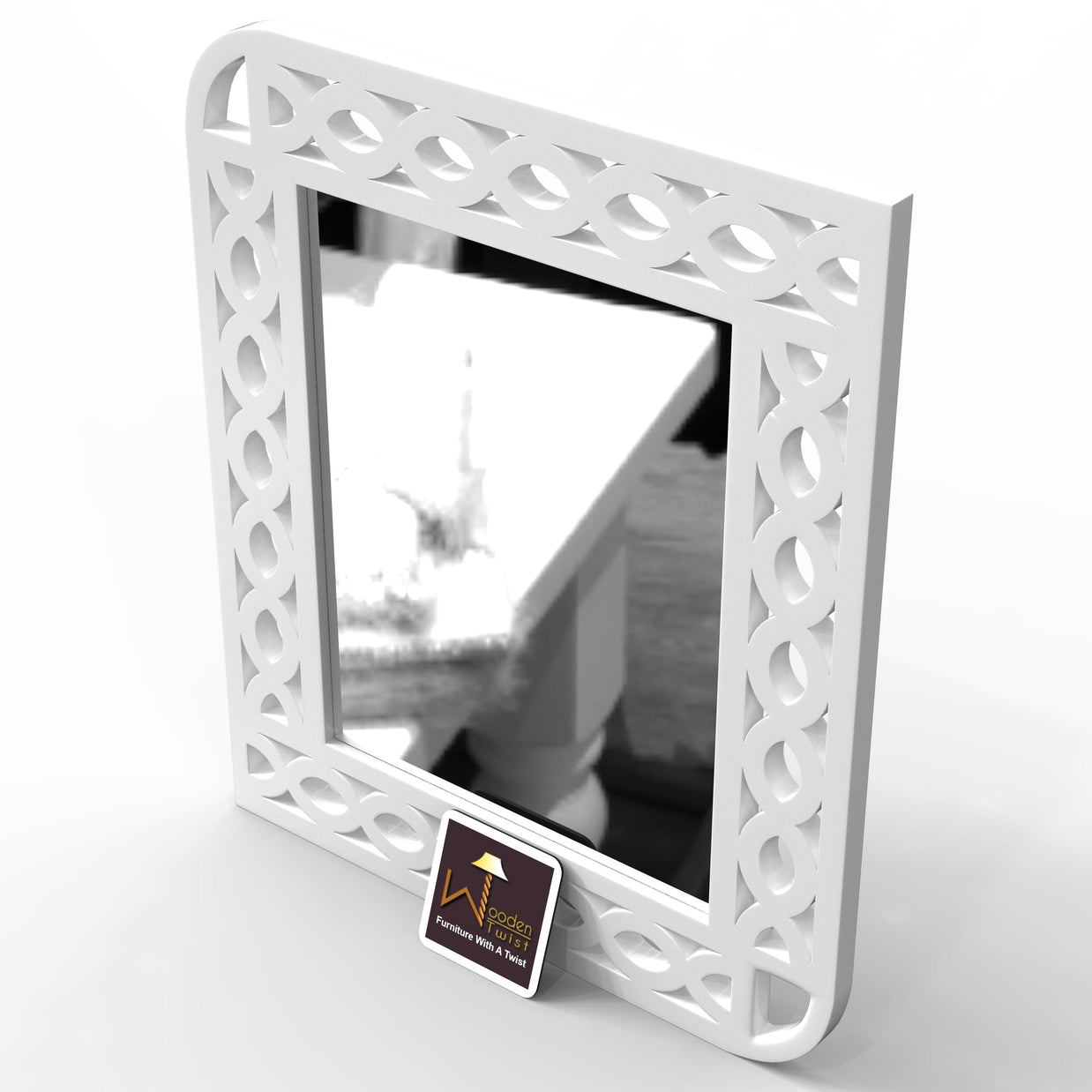 Modern Decorative Wooden Wall Mirror Bathroom Mirror - WoodenTwist